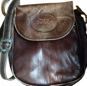 Crossbody Shoulder Bag Brown Distressed Bag